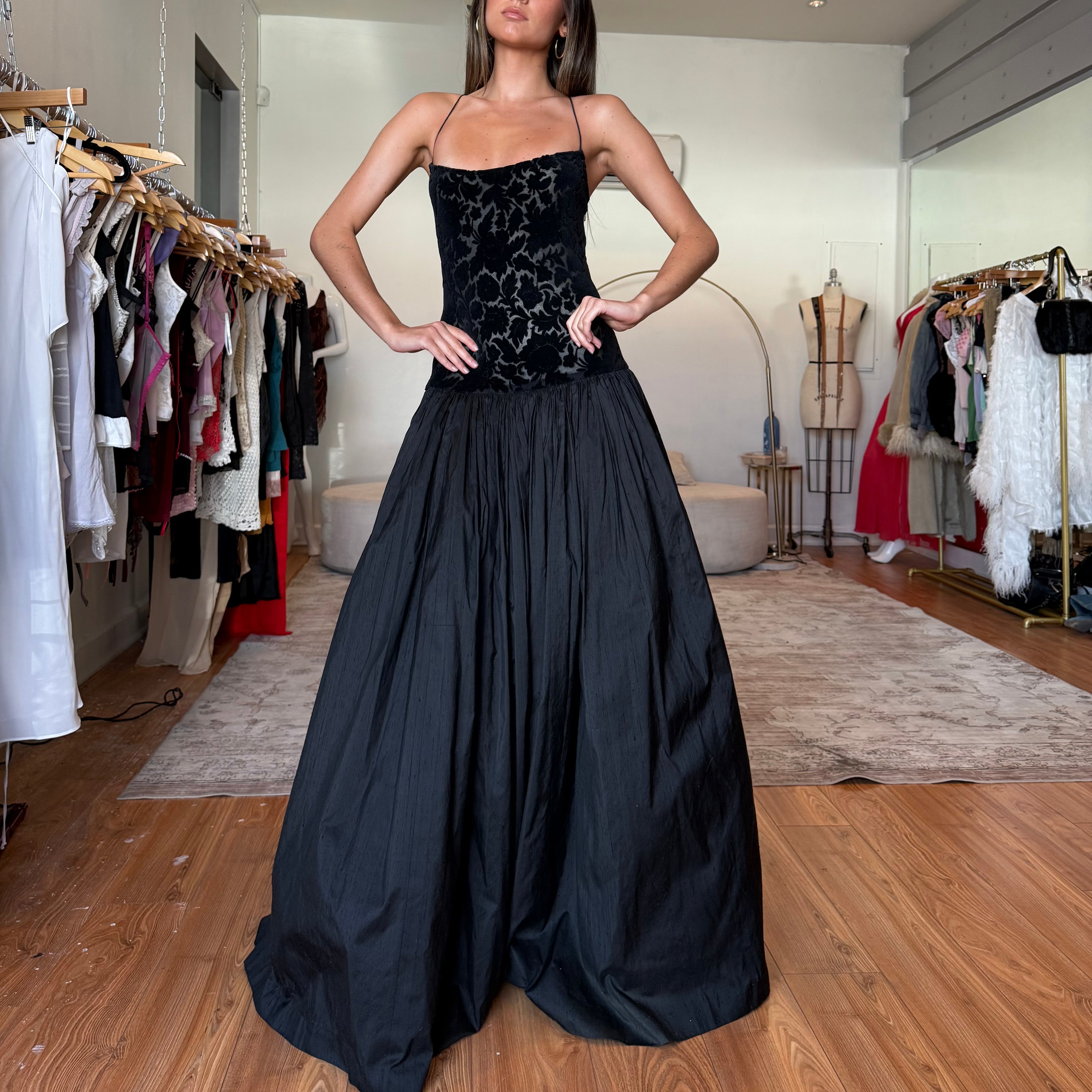 drop waist gown