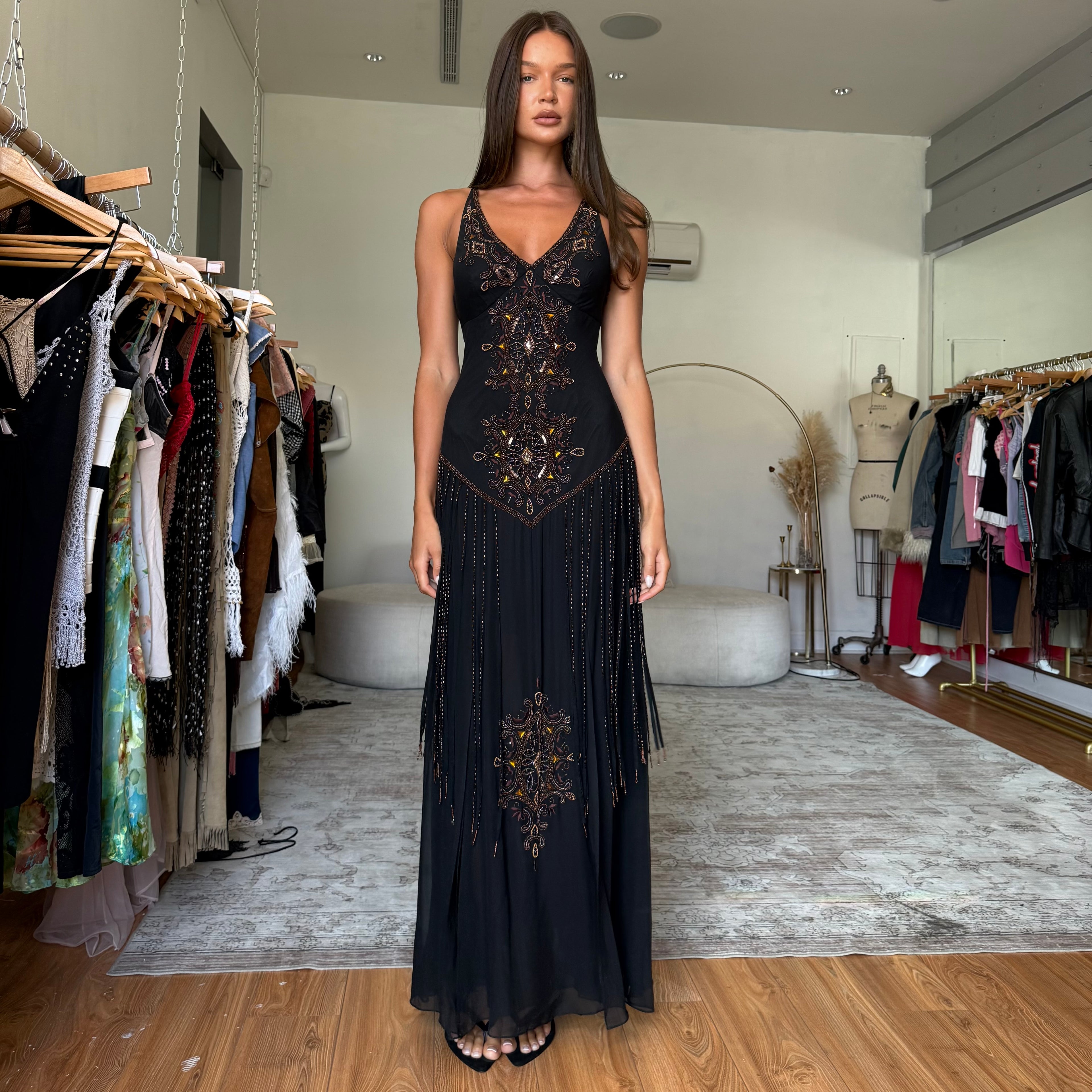 Beaded fringe dress