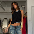 Sequin backless top